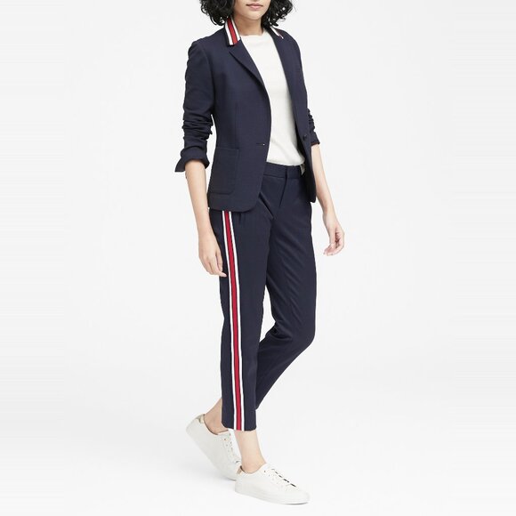 NWT Banana Republic Classic-Fit Ponte Contrast-Collar Blazer Size 4 - Picture 12 of 12